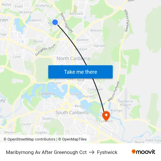Maribyrnong Av After Greenough Cct to Fyshwick map