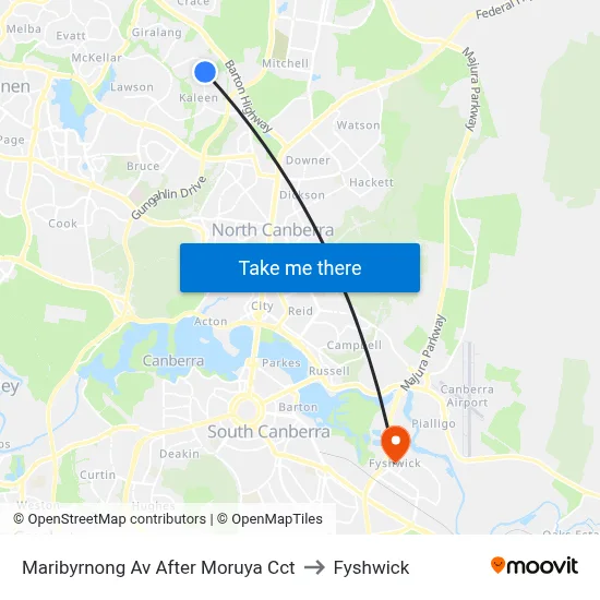 Maribyrnong Av After Moruya Cct to Fyshwick map