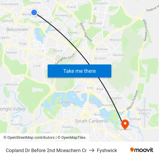 Copland Dr Before 2nd Mceachern Cr to Fyshwick map