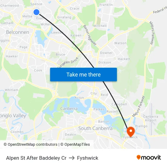 Alpen St After Baddeley Cr to Fyshwick map