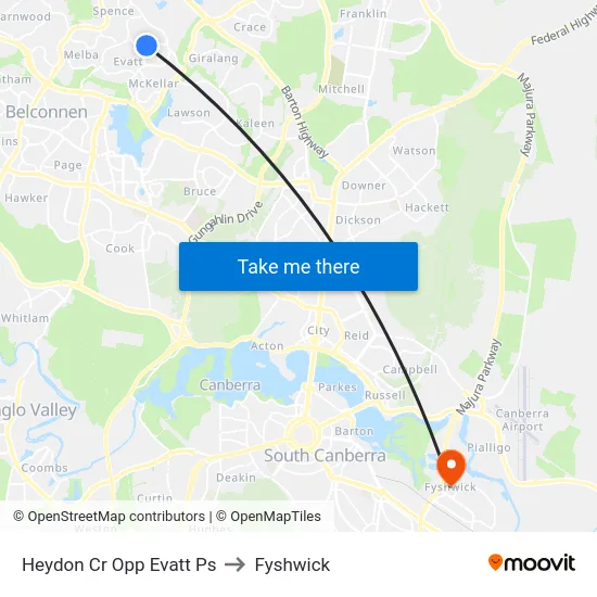 Heydon Cr Opp Evatt Ps to Fyshwick map