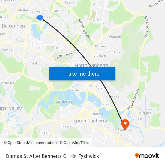 Dumas St After Bennetts Cl to Fyshwick map