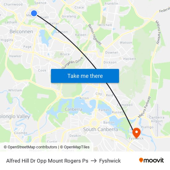 Alfred Hill Dr Opp Mount Rogers Ps to Fyshwick map