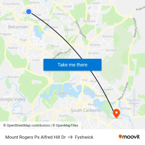 Mount Rogers Ps Alfred Hill Dr to Fyshwick map