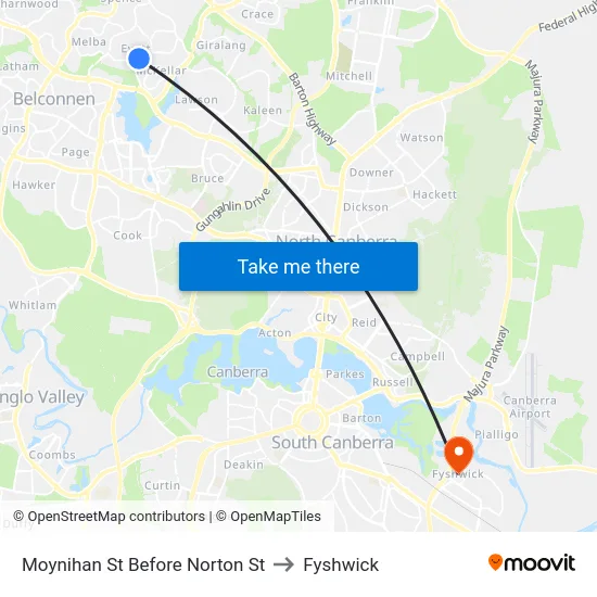 Moynihan St Before Norton St to Fyshwick map