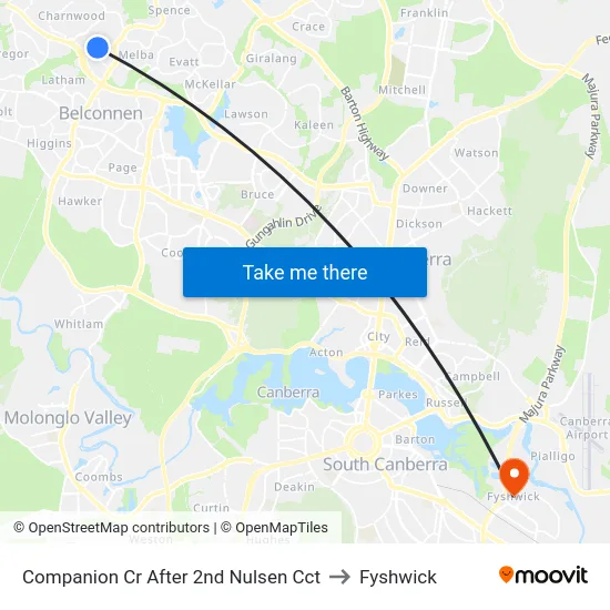 Companion Cr After 2nd Nulsen Cct to Fyshwick map