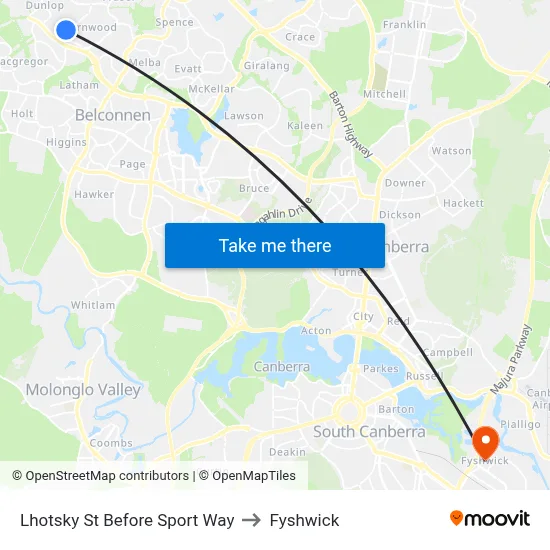 Lhotsky St Before Sport Way to Fyshwick map