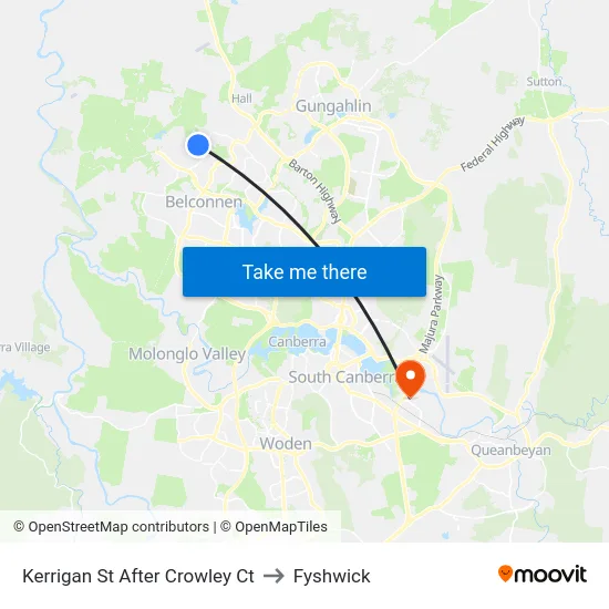 Kerrigan St After Crowley Ct to Fyshwick map