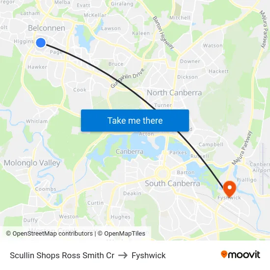 Scullin Shops Ross Smith Cr to Fyshwick map