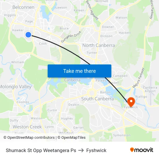 Shumack St Opp Weetangera Ps to Fyshwick map