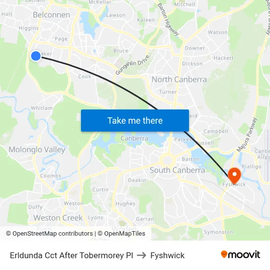 Erldunda Cct After Tobermorey Pl to Fyshwick map