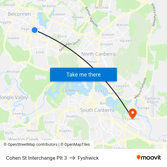 Cohen St Interchange Plt 3 to Fyshwick map
