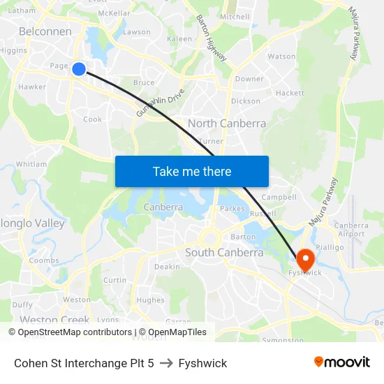 Cohen St Interchange Plt 5 to Fyshwick map