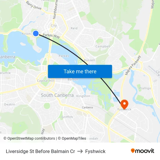 Liversidge St Before Balmain Cr to Fyshwick map