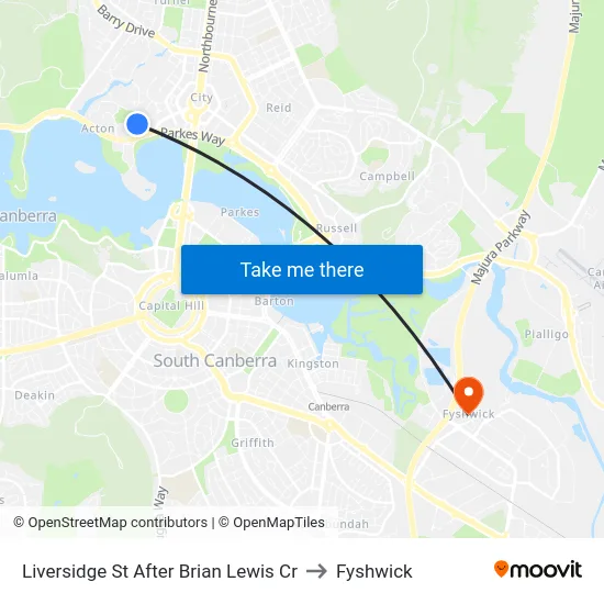 Liversidge St After Brian Lewis Cr to Fyshwick map