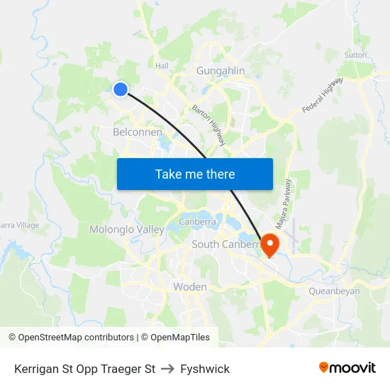 Kerrigan St Opp Traeger St to Fyshwick map