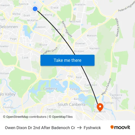 Owen Dixon Dr 2nd After Badenoch Cr to Fyshwick map