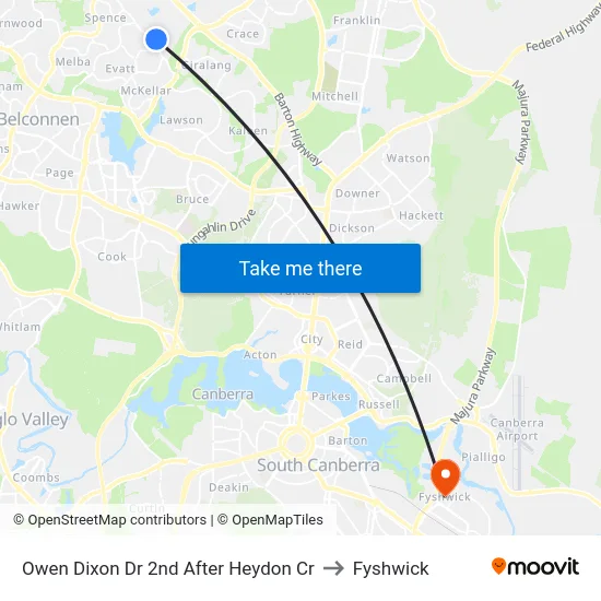 Owen Dixon Dr 2nd After Heydon Cr to Fyshwick map