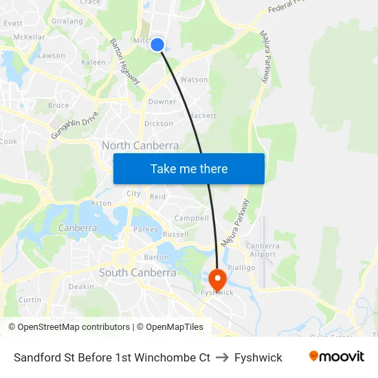 Sandford St Before 1st Winchombe Ct to Fyshwick map