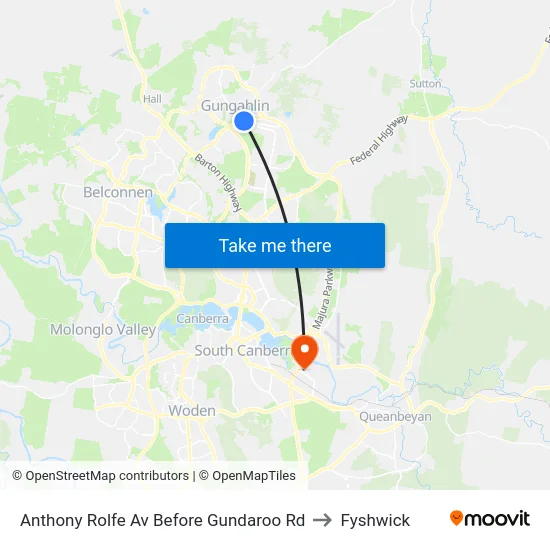 Anthony Rolfe Av Before Gundaroo Rd to Fyshwick map