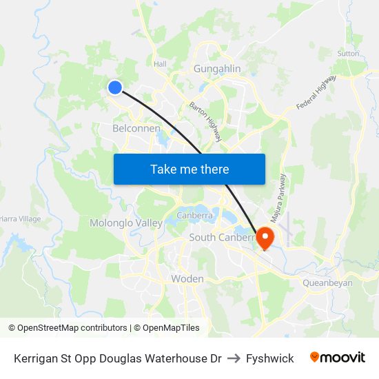 Kerrigan St Opp Douglas Waterhouse Dr to Fyshwick map