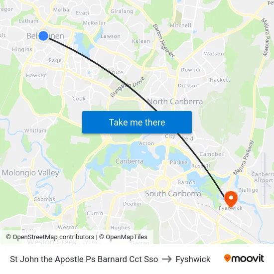 St John the Apostle Ps Barnard Cct Sso to Fyshwick map