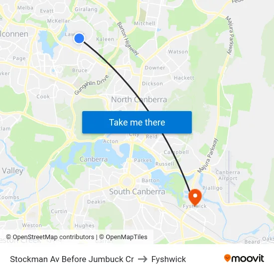 Stockman Av Before Jumbuck Cr to Fyshwick map