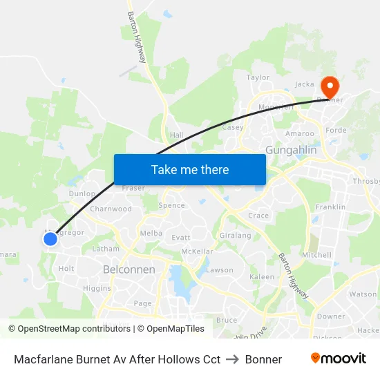Macfarlane Burnet Av After Hollows Cct to Bonner map