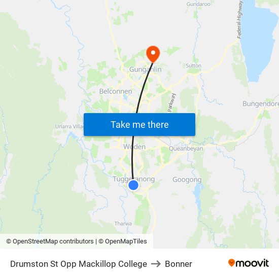 Drumston St Opp Mackillop College to Bonner map