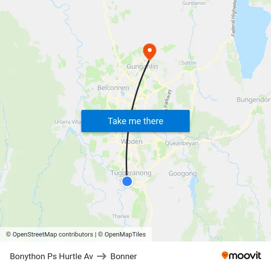 Bonython Ps Hurtle Av to Bonner map