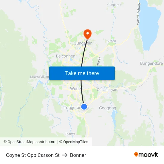 Coyne St Opp Carson St to Bonner map