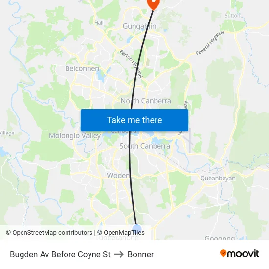 Bugden Av Before Coyne St to Bonner map