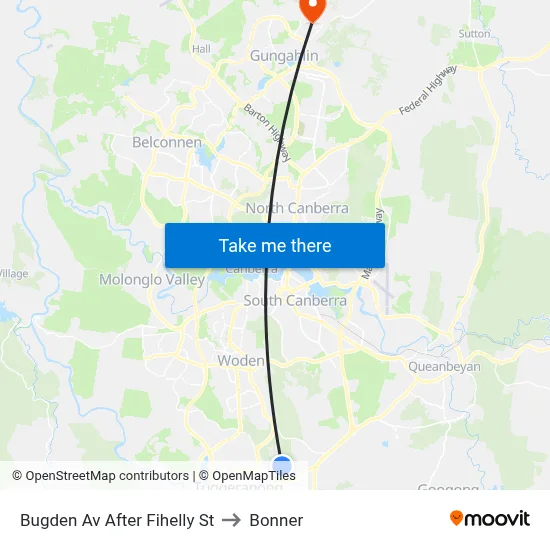 Bugden Av After Fihelly St to Bonner map