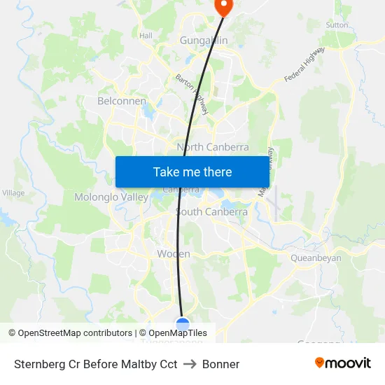 Sternberg Cr Before Maltby Cct to Bonner map