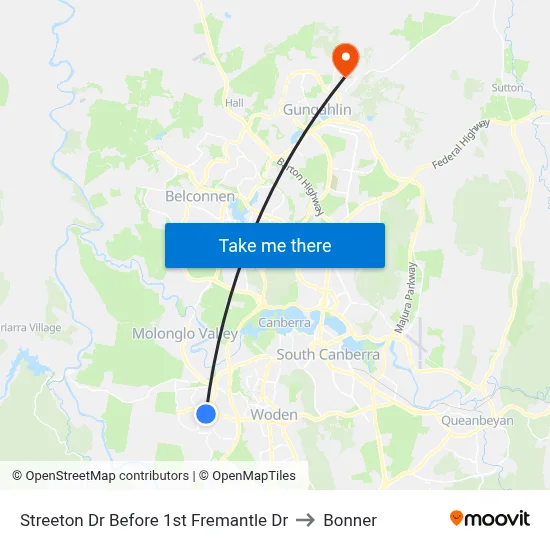 Streeton Dr Before 1st Fremantle Dr to Bonner map