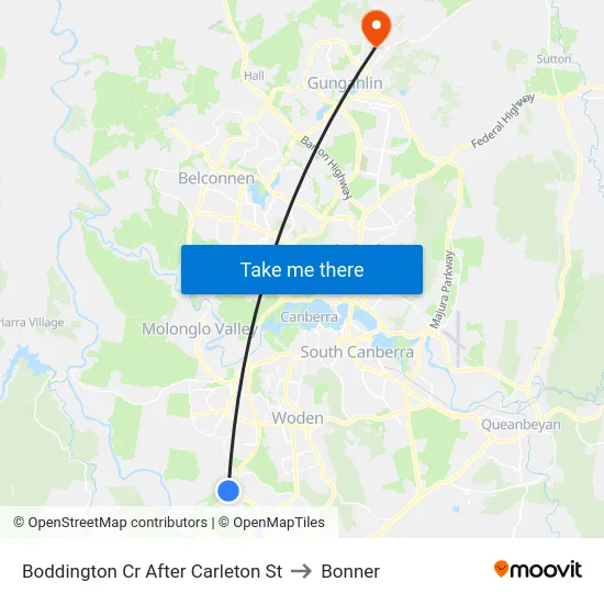 Boddington Cr After Carleton St to Bonner map