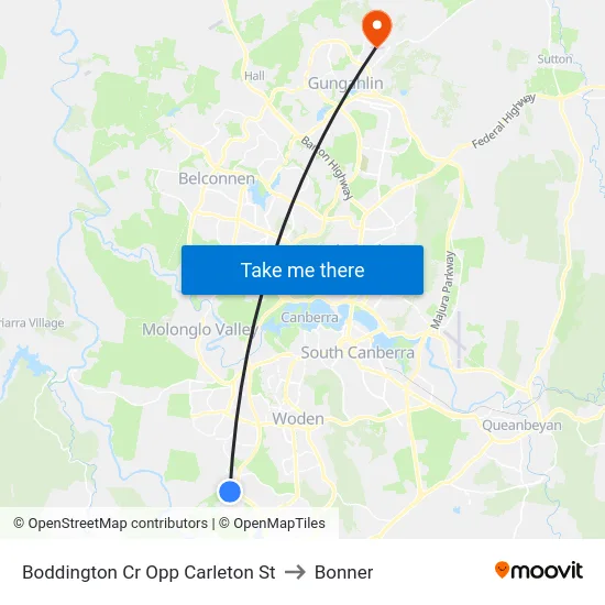 Boddington Cr Opp Carleton St to Bonner map