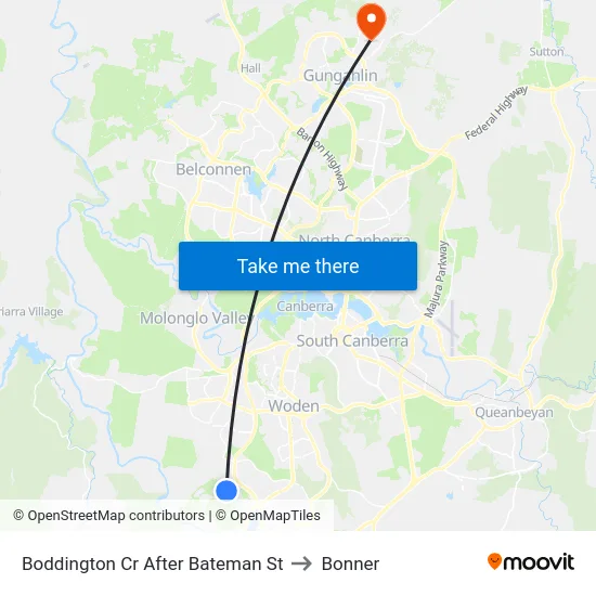 Boddington Cr After Bateman St to Bonner map