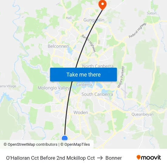 O'Halloran Cct Before 2nd Mckillop Cct to Bonner map