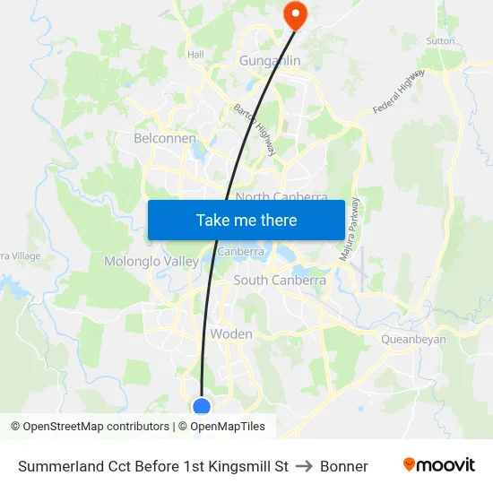 Summerland Cct Before 1st Kingsmill St to Bonner map