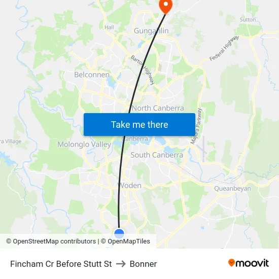 Fincham Cr Before Stutt St to Bonner map