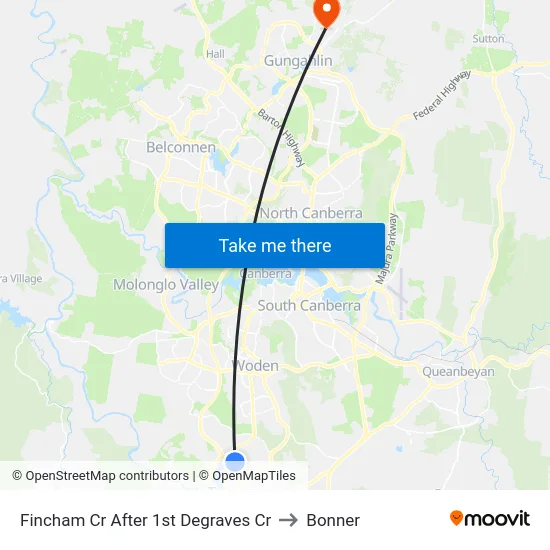 Fincham Cr After 1st Degraves Cr to Bonner map