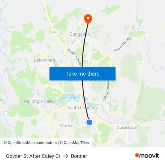 Goyder St After Caley Cr to Bonner map