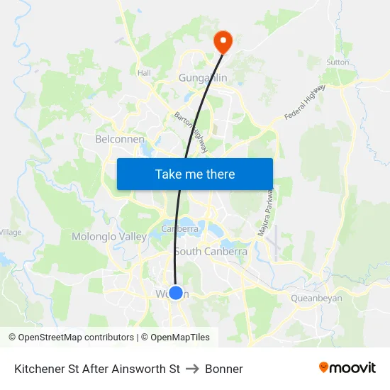 Kitchener St After Ainsworth St to Bonner map