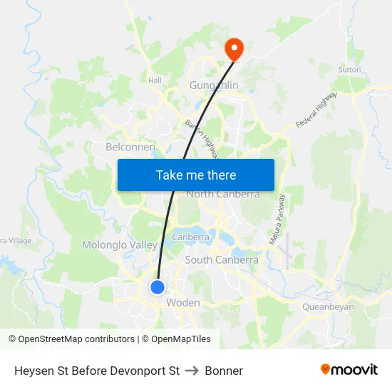 Heysen St Before Devonport St to Bonner map