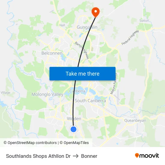 Southlands Shops Athllon Dr to Bonner map