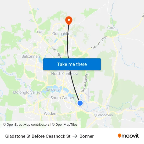 Gladstone St Before Cessnock St to Bonner map