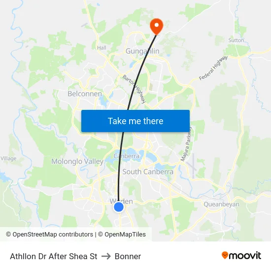 Athllon Dr After Shea St to Bonner map