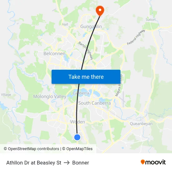 Athllon Dr at Beasley St to Bonner map