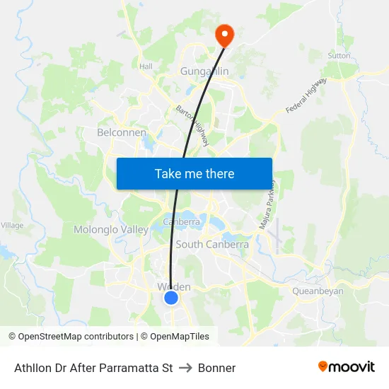 Athllon Dr After Parramatta St to Bonner map